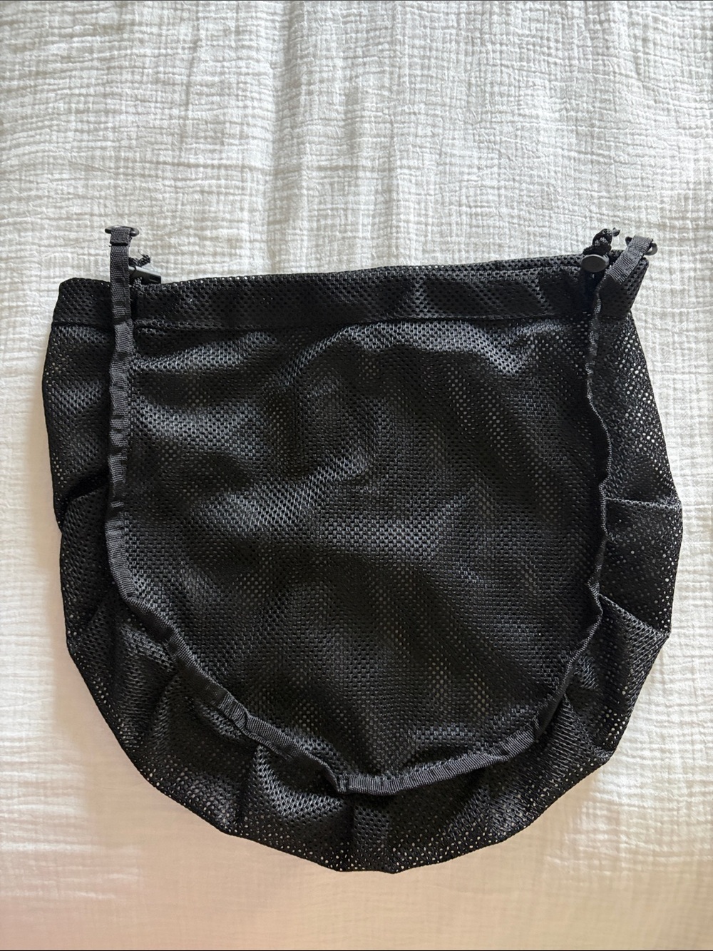 Black Mesh Drawstring Accessory Pouch